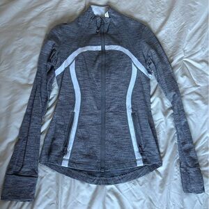 Lululemon Athletica Gray and White Striped Jacket